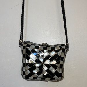 ELAINE seashell-checkered crossbody bag